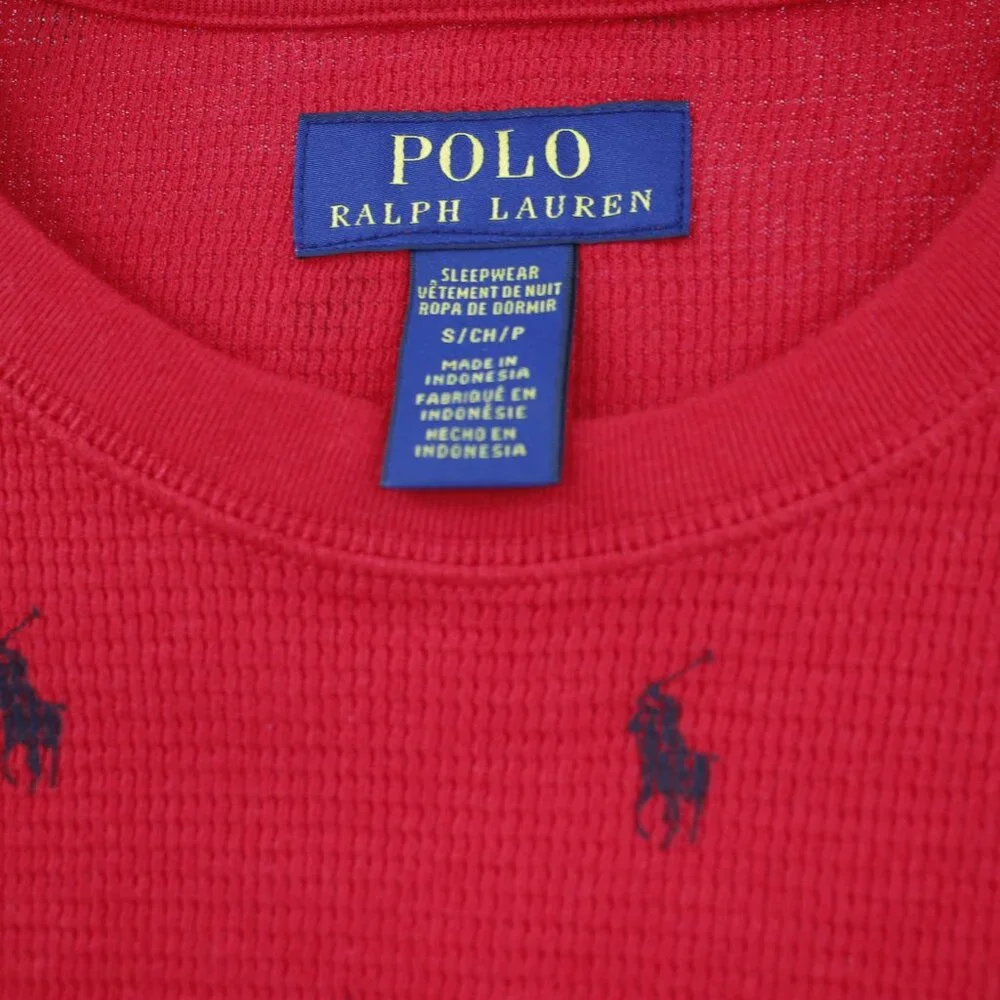 NWT Polo Ralph Lauren Sleepwear Mens Small Pony Thermal Waffle Knit‎ Long Sleeve